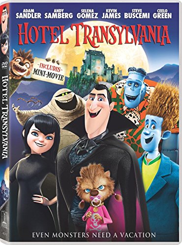 Hotel Transylvania" DVD cover featuring colorful animated monster characters.