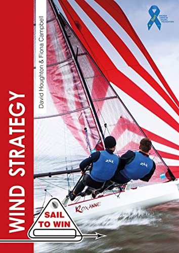 Book cover: sailboat with two crew members, red and white sail.