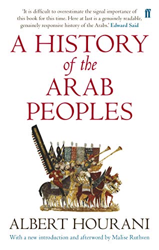 Book cover for A History of the Arab Peoples by Albert Hourani featuring medieval illustration.