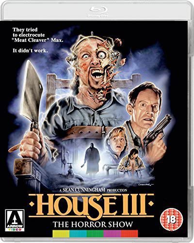 Blu-ray cover for House III featuring a decayed man and two frightened characters.
