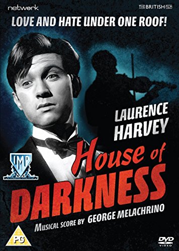 DVD cover for House of Darkness featuring Laurence Harvey and a silhouette of a violinist.