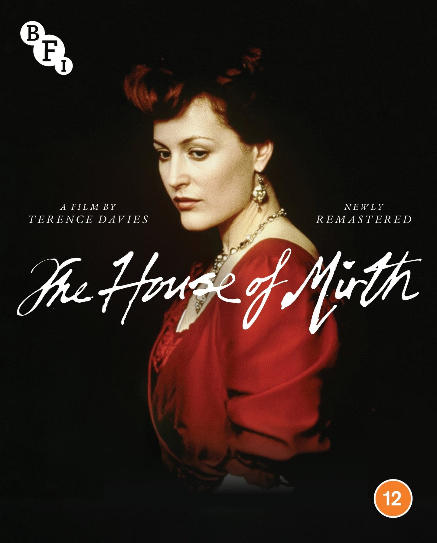 Blu-ray cover for "House of Mirth" featuring Gillian Anderson in red.