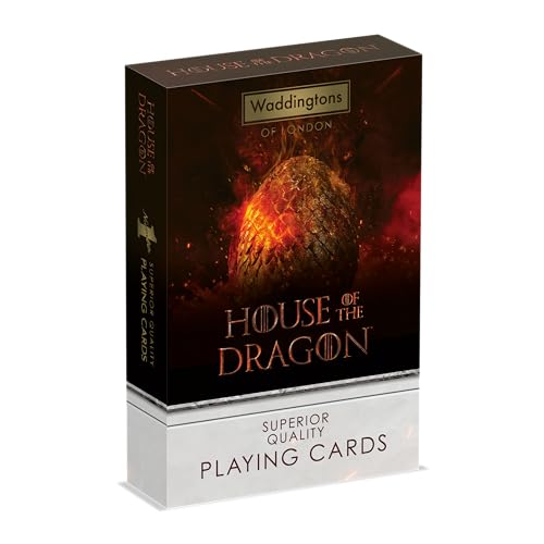 House of the Dragon playing cards in a dark red and black box.