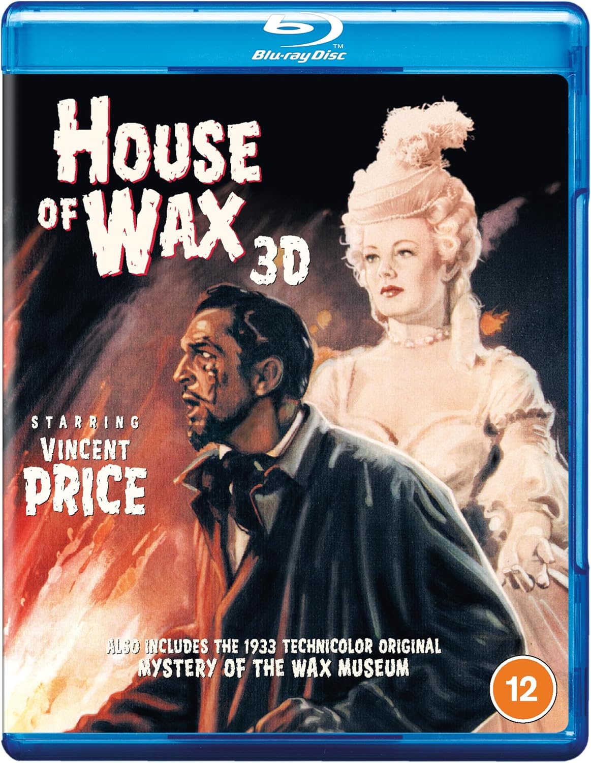 “House of Wax 3D” Blu-ray cover featuring Vincent Price and a wax figure.