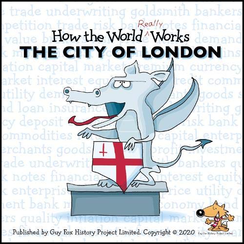 Book cover: cartoon dragon on a pedestal with a St. George's Cross.