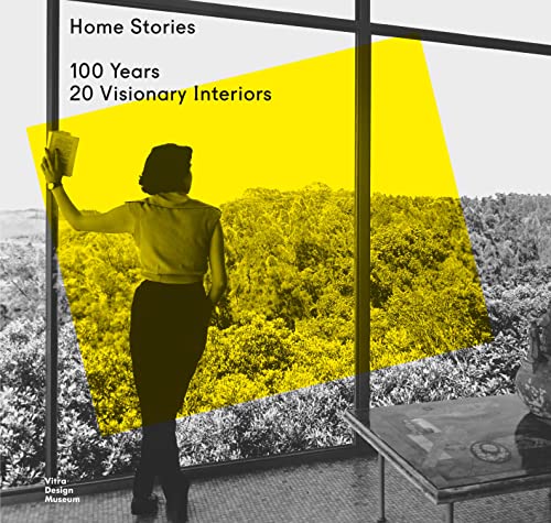 Book cover with woman looking out a window, yellow geometric shapes.