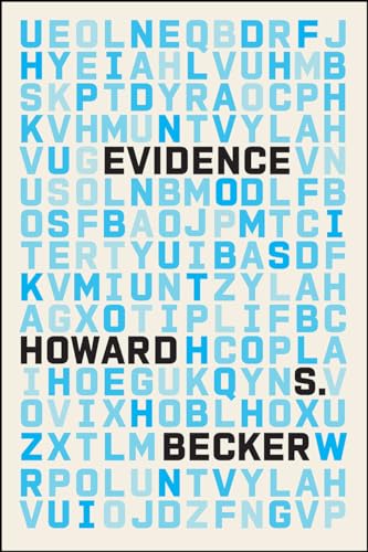 Book cover: “Evidence” by Howard Becker, with random blue letters.
