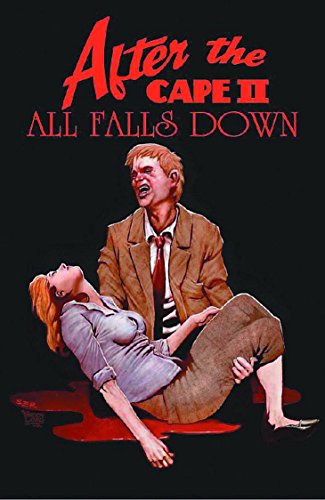 Comic book cover depicting a man cradling a woman in a pool of red.