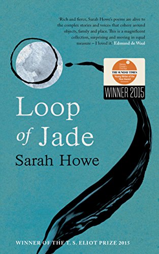 Book cover for Loop of Jade by Sarah Howe with abstract ink and moon art.