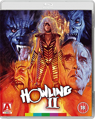 Blu-ray cover for "Howling II" featuring a woman and werewolf imagery.