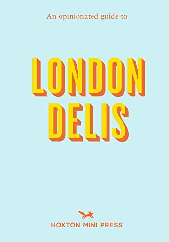 Book cover: "London Delis" in bold yellow text on a light blue background.