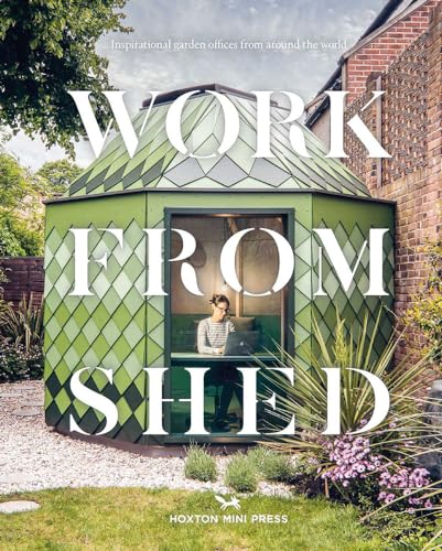 Book cover featuring a modern garden office with a person working inside.