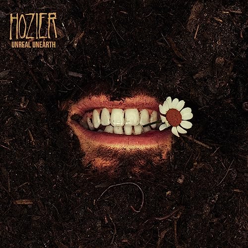Hozier album cover: mouth with a flower held between the teeth.