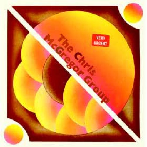 Album cover with yellow and orange gradient circles, diagonal white stripe, and red text.