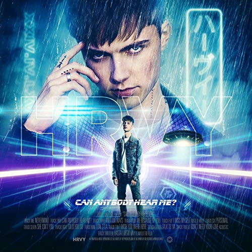 Hrvy album cover, "Can Anybody Hear Me?", featuring a portrait in rain.