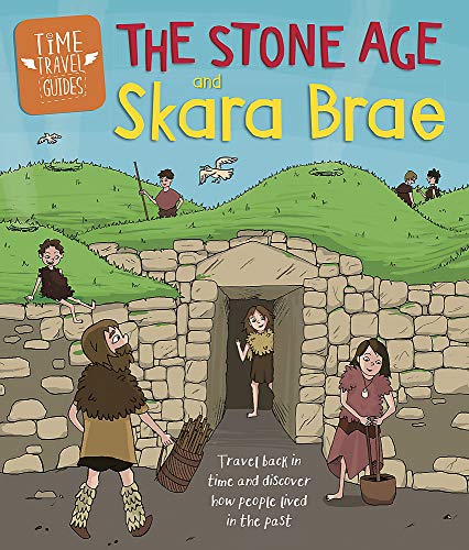 Book cover illustrating Stone Age people and the Skara Brae village ruins.