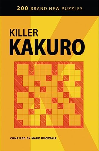 Book cover titled Killer Kakuro with a grid puzzle on a yellow background.