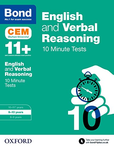 Book cover: “Bond 11+” English & Verbal Reasoning with a stopwatch.