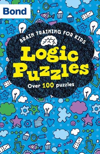 Book cover with colorful illustrations and large yellow text: "Logic Puzzles".