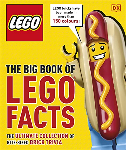 Yellow book cover featuring LEGO facts and a minifigure as a hotdog.