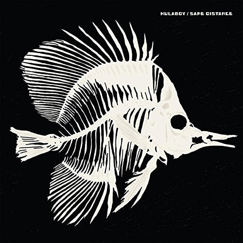 Black background with a white skeletal fish illustration and album title.