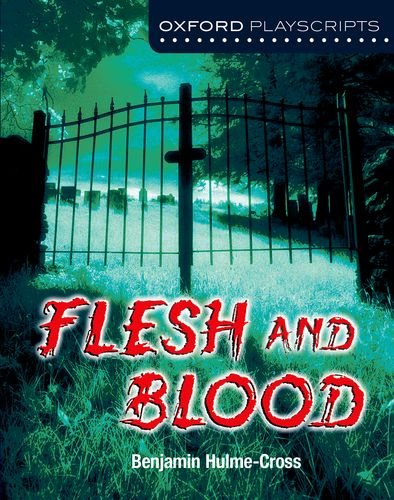 Play script cover with a spooky graveyard scene and red title text.