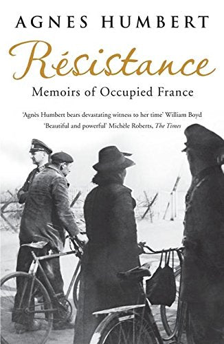 Book cover: “Resistance” memoirs with a black and white photo of civilians.