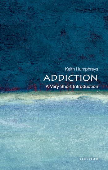 Book cover: "Addiction: A Very Short Introduction" with abstract blue design.
