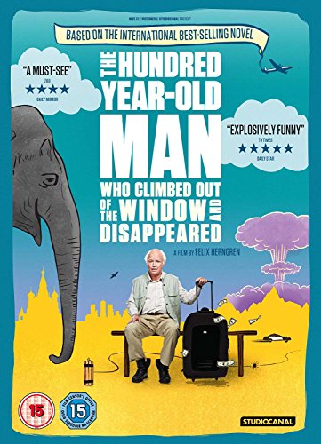 DVD cover for "The Hundred Year Old Man," featuring an elderly man and elephant.