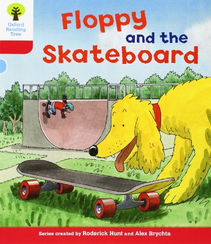Book cover: Floppy the dog and a child skateboarding at a skatepark.
