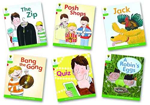 Six colorful children’s books with illustrated covers, part of a reading series.