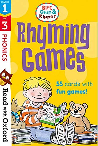 Bright yellow flashcard pack with a boy reading to a dog and bear.