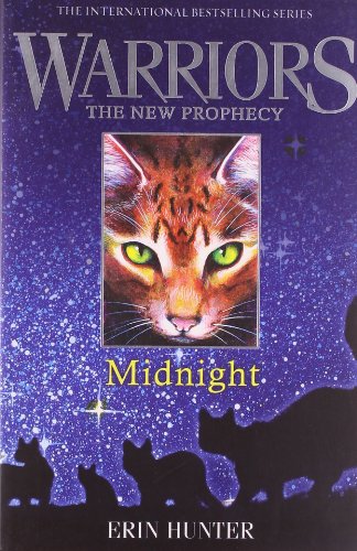 Book cover: "Midnight" by Erin Hunter, featuring a cat’s face.