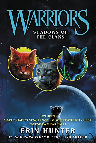Book cover featuring three cat portraits above a silhouette of a cat under moonlight.
