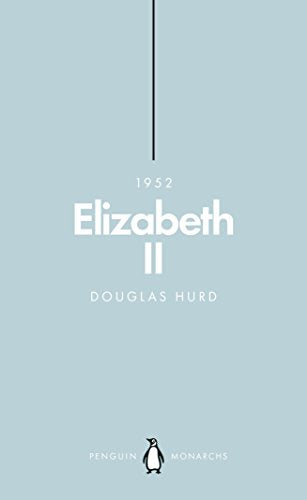 Pale blue book cover with "Elizabeth II" and a penguin logo.