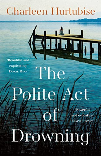Book cover with a woman on a pier overlooking calm blue water.