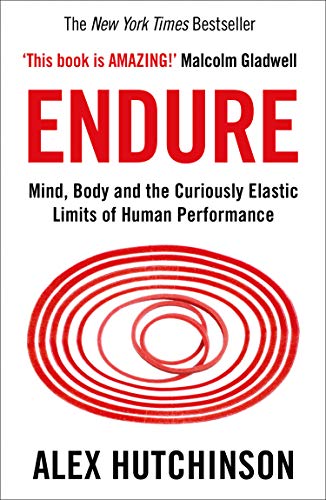 Book cover: "Endure" by Alex Hutchinson, with red concentric circles.