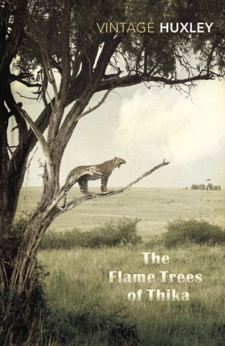 Book cover with a leopard resting on a branch, African landscape.
