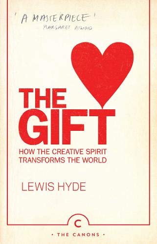 Book cover of The Gift by Lewis Hyde featuring a red heart on cream.