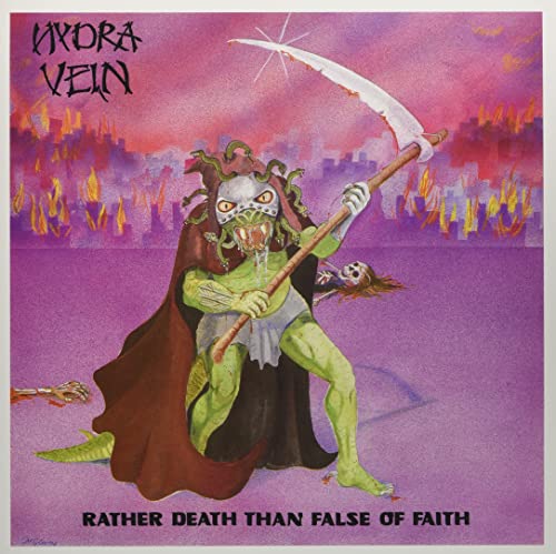 Album cover for Hydra Vein’s “Rather Death Than False Of Faith” with Medusa imagery.