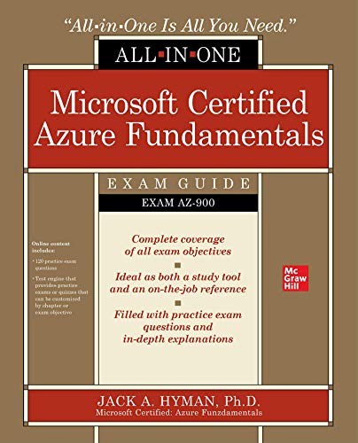 Book cover: “Microsoft Certified Azure Fundamentals Exam Guide (AZ-900)”.