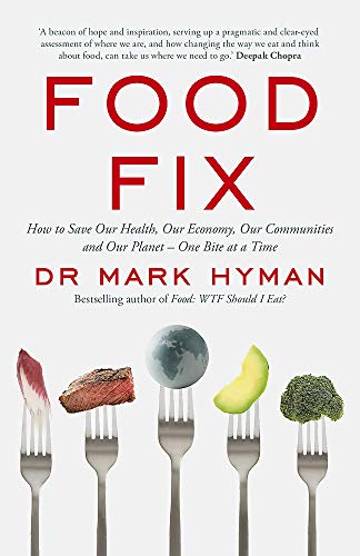 Book cover: "Food Fix" by Dr. Mark Hyman with food on forks.