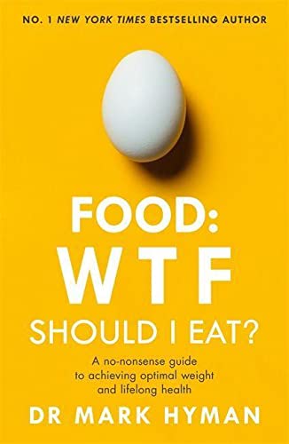 Yellow book cover with a white egg and bold text: "FOOD: WTF SHOULD I EAT?".