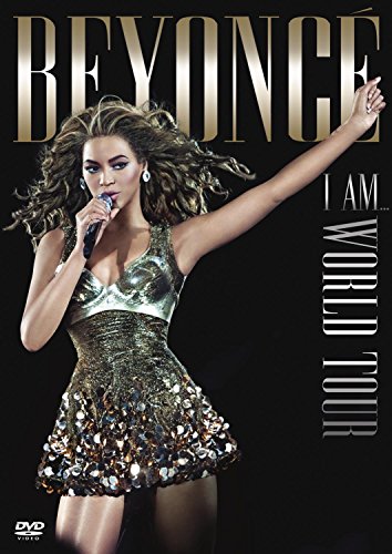 Beyoncé in a sparkly dress on the "I Am...World Tour" DVD cover.