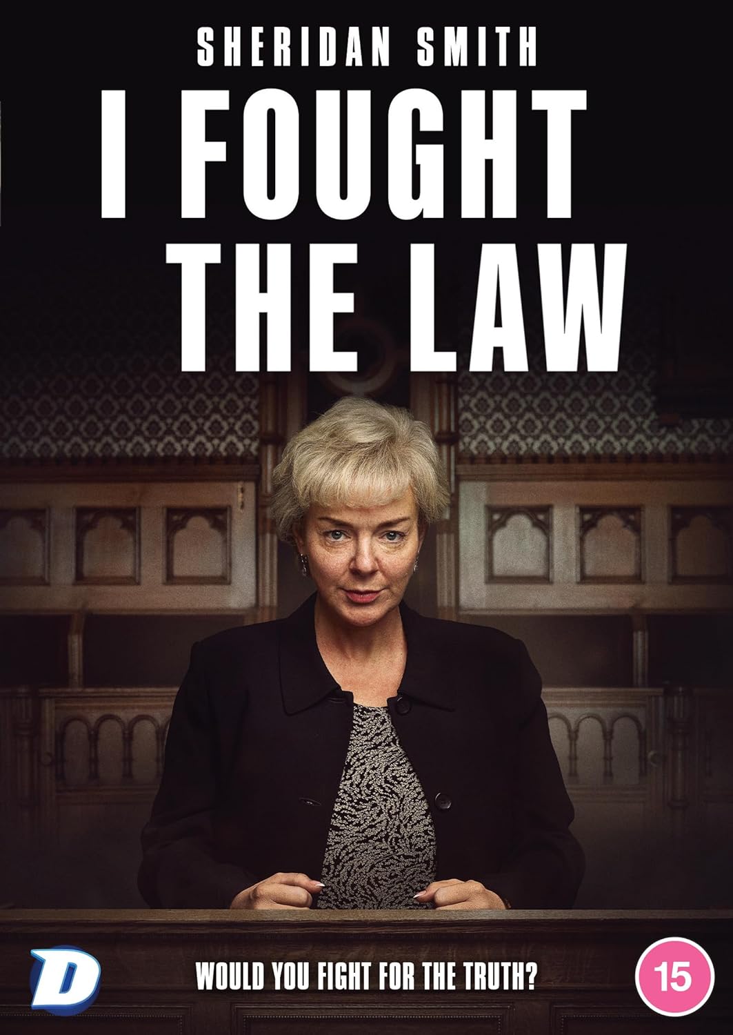 DVD cover for "I Fought the Law" featuring Sheridan Smith in a courtroom.