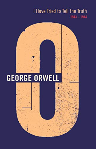Book cover: large orange zero with "George Orwell" text, dark blue background.