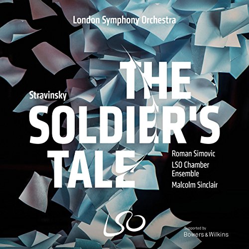 CD cover for Stravinsky’s “The Soldier’s Tale” with fractured glass imagery.