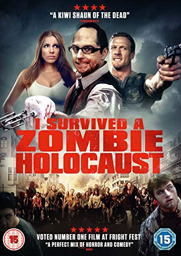 DVD cover art for I Survived a Zombie Holocaust showing three people and zombies.