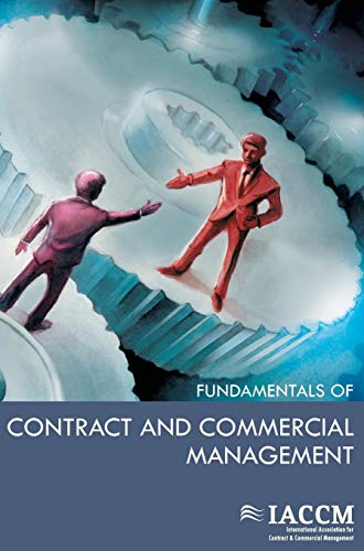Book cover: “Fundamentals of Contract and Commercial Management” with gears and figures.
