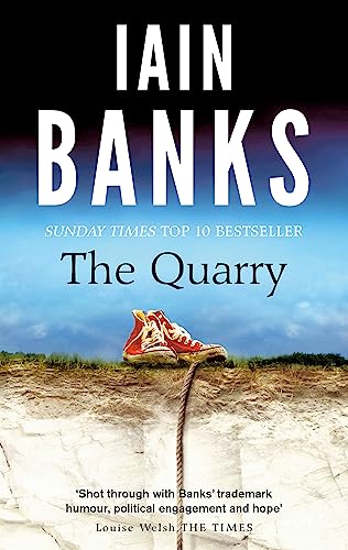 Book cover for "The Quarry" featuring a red shoe over an edge.